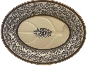 Antique Royal Worcester Serving Platter Royal Lilly Blue Signed Repaired - Picture 1 of 18