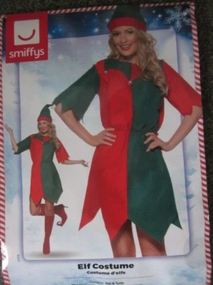 SMIFFYS WOMEN'S ELF COSTUME - RED/GREEN, SIZE L - Image 1 of 4