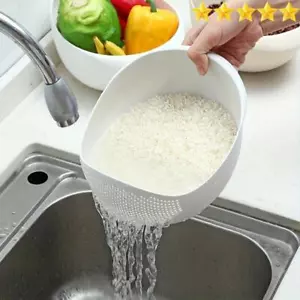 Multi-purpose Rice Drain Basket & Kitchen Sieve for Filtering Rice, Fruits...... - Picture 1 of 24