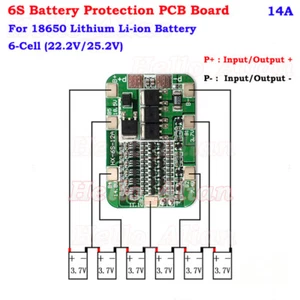 6S 14A 22.2V PCB BMS Protection Board For 18650 Li-ion Lithium Battery Cell - Picture 1 of 5