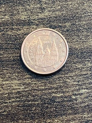 Moneda real de un centavo de euro de la Unión Europea de España 2008 TK9070* Foto 1 de 3