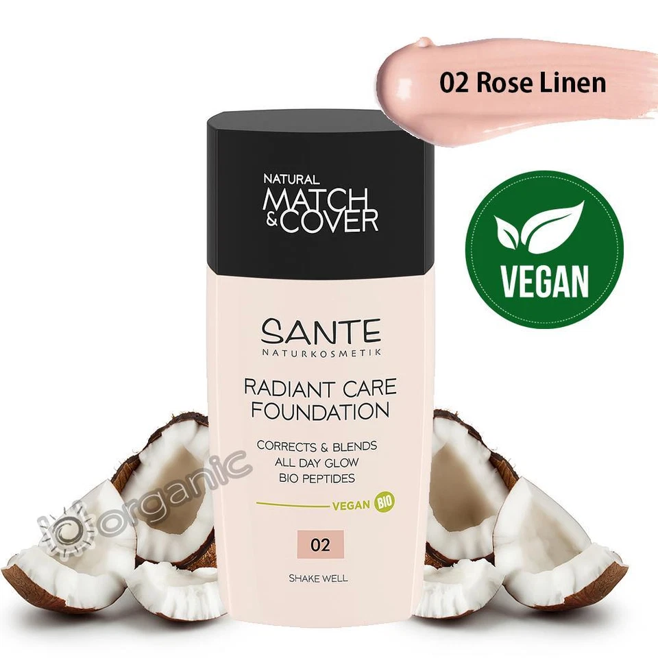 Base de maquillaje Sante Organic Natural Vegan Radiant Care 02 lino rosa 30 ml Foto 1 de 1