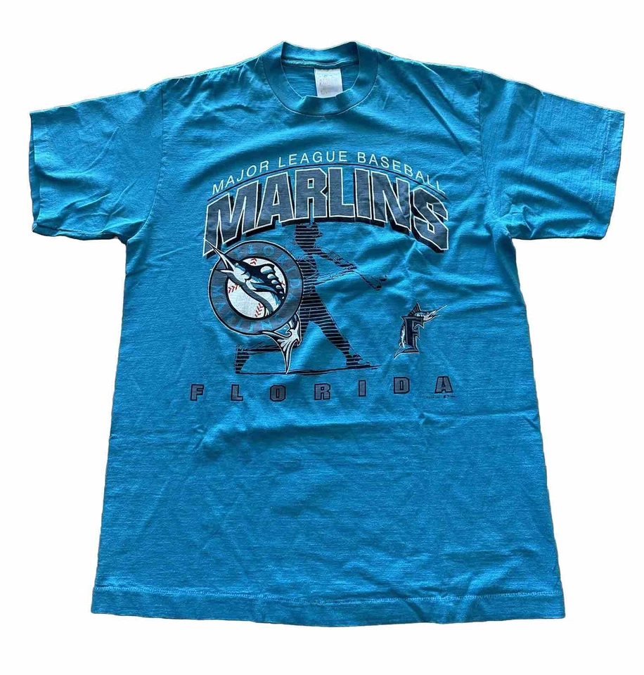 Camiseta inaugural vintage de los 90 de los Florida Marlins para hombre XL azul puntada única 1993 Foto 1 de 4