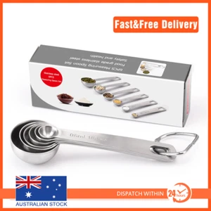6 in 1 Stainless Steel Measuring Spoons for Kitchen Dry and Liquid Ingredients - Picture 1 of 8