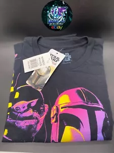 Mandalorian T-Shirt Short Sleeve Crew Neck Black-Mando Waves- Size XXLARGE - Picture 1 of 2