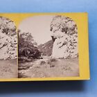 Stereoview Card 3D Real Photo C1865 Dovedale Derbyshire The Lions Head Rock