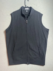 Peter Millar Crown Comfort Full-Zip Sweater Vest Men's XL Navy Black EUC - Picture 1 of 12