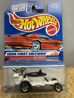  1998 Hot Wheels First Editions #648 Hot Seat White Mattel 5SP WHEELS NIP - Image 1 of 3