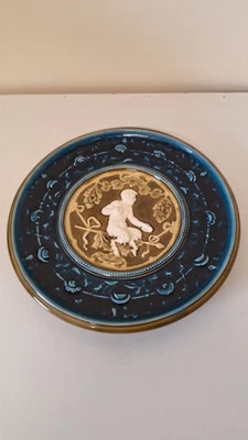 Gebruder Schutz Antique Austrian Majolica Wall Plate - Neoclassical Style Pan - image 1 of 4