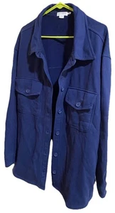 Neu mit Etikett Good American Fleecejacke blau Rinse GS0235 Größe 5/6 - 2XL/3XL - Bild 1 von 5