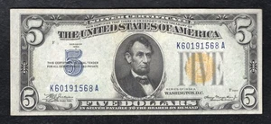 FR 2307 1934-A $5 “NORTH AFRICA” SILVER CERTIFICATE NOTE GEM UNCIRCULATED - Picture 1 of 2
