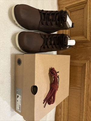 UGG 100% Lana Forro Cuero Marrón Con Cordones Unisex Talla 6 EE. UU. NUEVO EN CAJA (con encaje extra) Foto 1 de 4