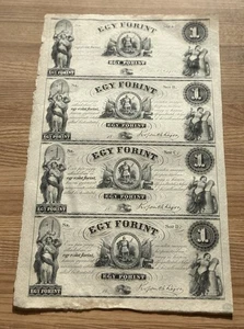 $1 1848 Nueva York moneda obsoleta hoja sin cortar fondo húngaro Egy Forin raro - Imagen 1 de 2