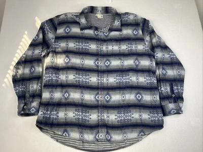 Рубашка мужская Carbon2Cobalt XXL синяя/серая ацтекская с длинным рукавом вестерн на пуговицах - Изображение 1 из 4