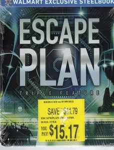 Escape Plan Triple Feature Blu-Ray + Digital Walmart Exclusive Steelbook SEALED - Picture 1 of 1