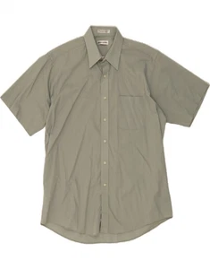 PIERRE CARDIN Mens Short Sleeve Shirt Size 16 Large Green Polyester DS07 - Picture 1 of 3