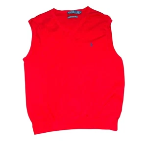 Polo Ralph Lauren Cotton Sweater Vest-Red-Size L-GUC - Picture 1 of 4