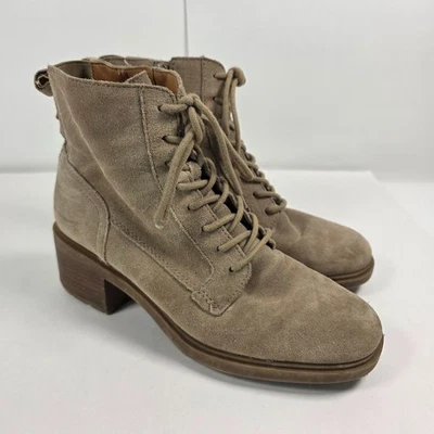 Lucky Brand Diedrah Mujer’s 7.5M Suela Gamuza Engrasada Tobillo Western Bota Combate Foto 1 de 4