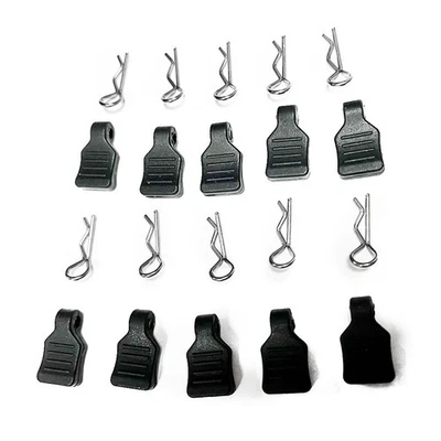 10Pack Body Clips + Pull Tab For Axial SCX24 AXI90081 0001 0002 1/24 1/18 RC Car - Image 1 of 4