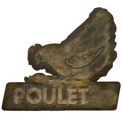 Letrero de comercio de aves de corral francesas Poulet Foto 1 de 4