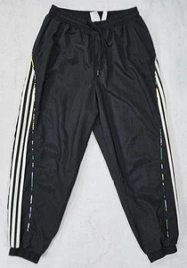 Adidas Women's Size Large High Waisted Fashion Woven Black Floral Pants H15820 - Picture 1 of 8