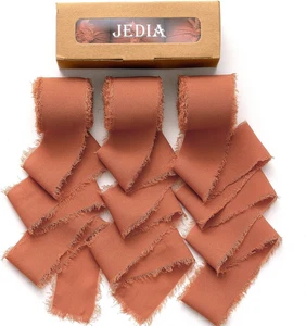 Fall Ribbon Set, 3 Rolls Terracotta Chiffon Ribbon 1.5"X7Yd for Crafts & Decor - Picture 1 of 3