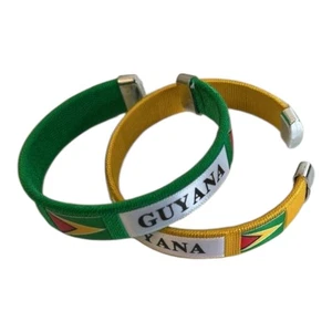 2 piezas. GUYANA BANDERA PAÍS BRAZALETE FLEXIBLE PULSERA MINI BANNER - Imagen 1 de 1
