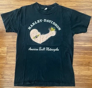 Vintage Harley Davidson American Built Motorcycles T-Shirt Sz L Black Rare - Picture 1 of 8