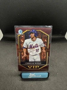 2025 Bowman Mega Carson Benge VIP-17 Mojo Burgundy Refractor VIP /275 - Picture 1 of 2