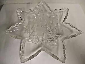 MIKASA CRYSTAL "CHRISTMAS DELIGHT" GLASS SERVING PLATE 12.5" Germany Christmas - Picture 1 of 5
