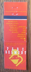 FUNDA PARA MATCHBOOK PARQUE DE ATRACCIONES: PARC BELMONT MONTREAL, QC CUBIERTA VACÍA -C2 - Imagen 1 de 1
