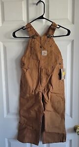 Carhartt Loose Fit Canvas Bib Overalls Double Knee Youth Boys Size 4 | New