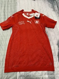 SWITZERLAND NATIONAL TEAM  AUTHENTIC EVOKNIT 2018/19 HOME JERSEY PUMA SOCCER M - Picture 1 of 3