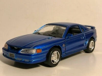 WELLY 1994 MUSTANG GT BLUE 1:32 DIECAST MODEL CAR 5.25" PULL BACK NEW NO BOX - Image 1 of 4