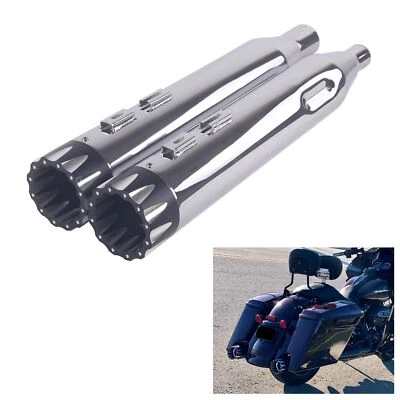 SHARKROAD 4.5" Slip On Mufflers For Harley 2017-UP Touring Street Glide Exhaust - Image 1 of 4