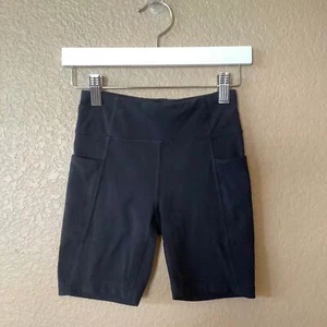 Athleta girl Black Stash Your Treasure Biker Shorts S/7 - Picture 1 of 4