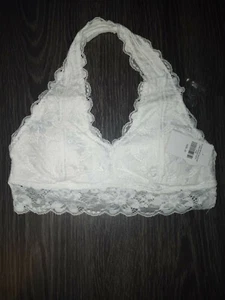 Girls justice lace halter bralette size 32 new white Removable Lining  - Picture 1 of 1