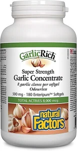 Natural Factors GarlicRich 500mg 180softgels - Picture 1 of 2