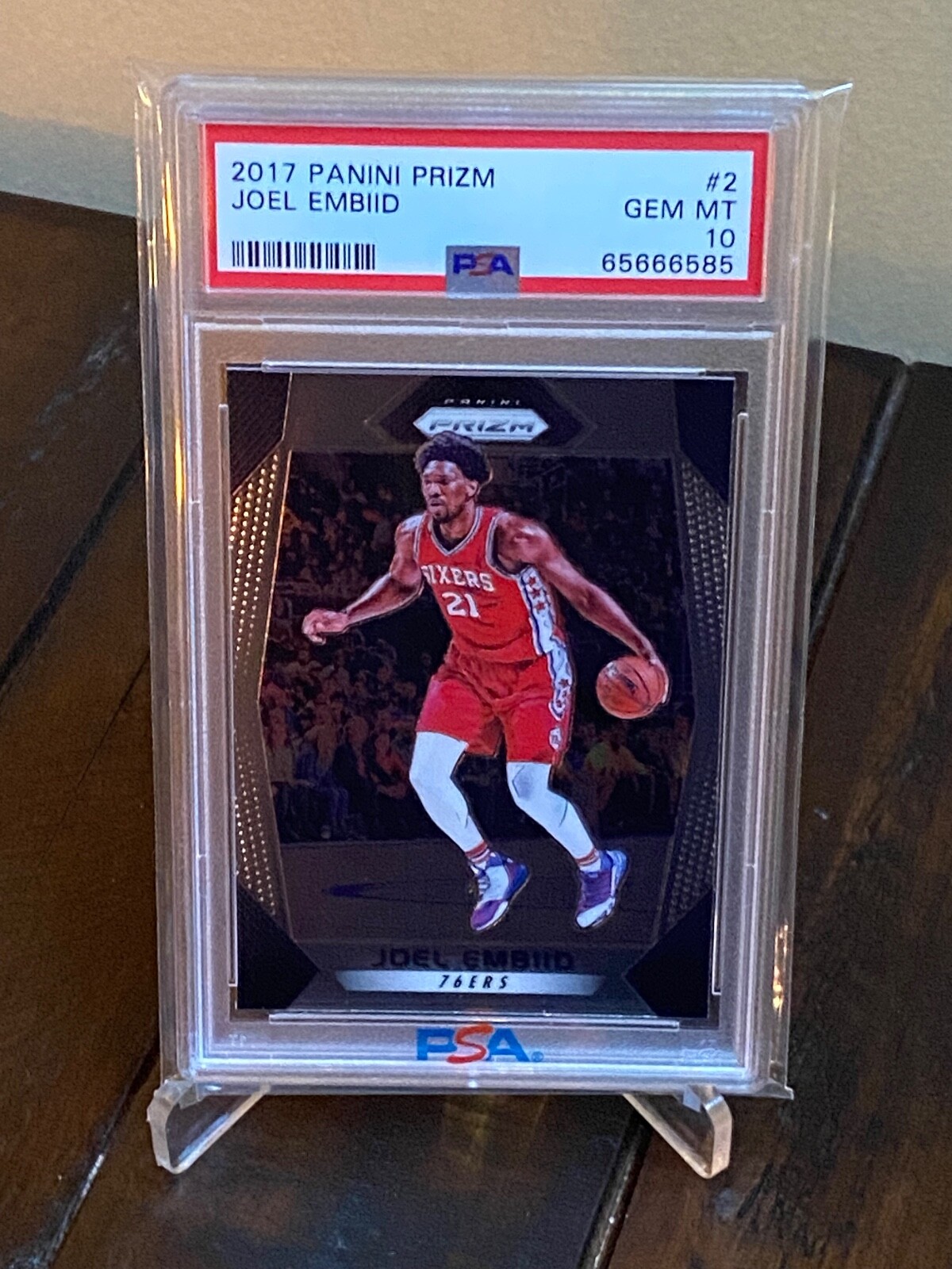 PSA 10 GEM MINT 10 - Joel Embiid 2017 Panini Prizm Philadelphia 76ers 79