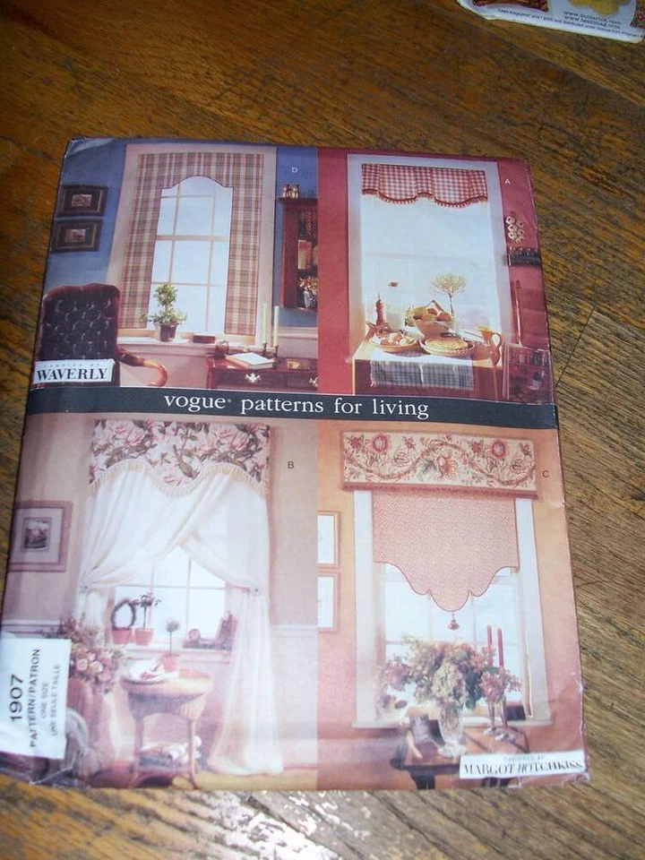 New & uncut Vogue 1907 home dec window treatments O/S - image 1 of 1
