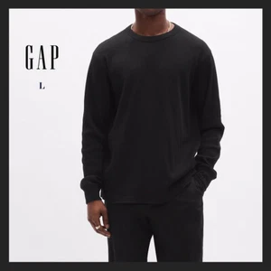 Neu mit Etikett - GAP Herren schwarzes weiches Waffelstrick Rundhalsausschnitt T-Shirt, Größe Large - $ 39 - Bild 1 von 6
