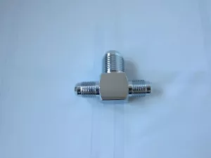 Lowrider Hydraulics #6 jic to #8 jic to #6 jic tee fittings, chrome, 1 pack - Picture 1 of 7