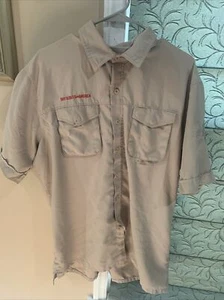Vented Microfiber Poly Boy Scout BSA UNIFORM SHIRT Mens Large Short Sleeve L20 - Picture 1 of 8