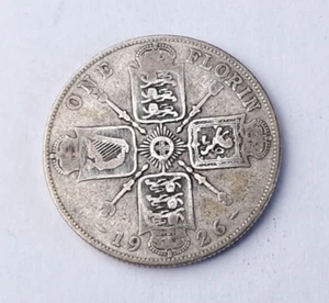 GREAT BRITAIN 1 FLORIN 1926 GEORGES V Silver coin #204 - Picture 1 of 2