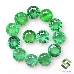 3 mm Natural Emerald Round Cut Lot 15 Pcs 1.32 CTS Untreated Loose Gemstones - Picture 1 of 6