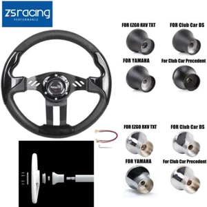 Golf Cart Steering Wheel or Black Adapter For EZGO Club Car Yamaha Golf Cart - Picture 1 of 22
