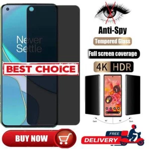 For Oneplus 8T/9 Nord 100 K9x Anti-Spy Privacy Tempered Glass Screen Protector - Picture 1 of 4