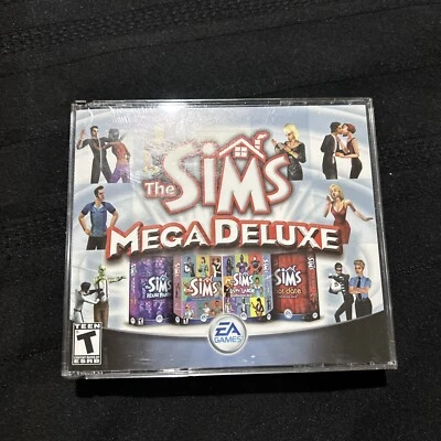 THE SIMS MEGA DELUXE 4 DISC COMPUTER PC VIDEO GAME 2004 Pre-owned - Image 1 of 3