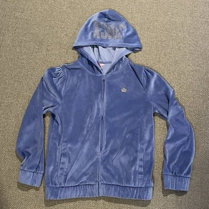 Juicy Couture Velour Hoodie XL Purple Lilac Track Jacket Full Zip Pockets Velvet - Picture 1 of 10