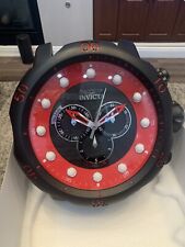 Huge Invicta VENOM 19" Back Label Chronograph Dial Stylish Black-Red Wall Clock